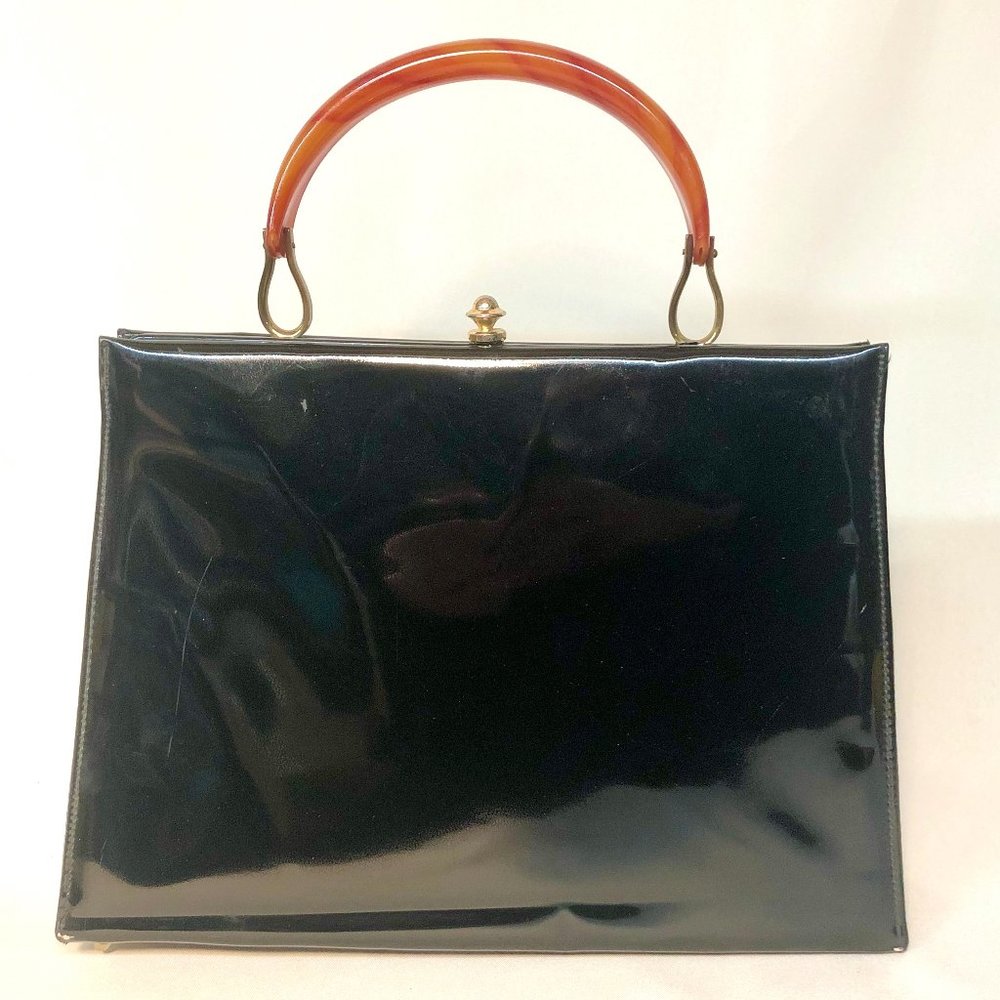 Vintage patent bag by Bobbie Jerome, fab handle